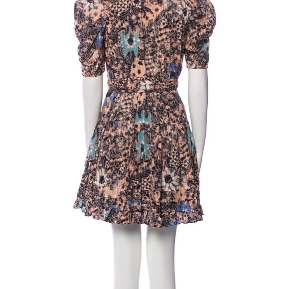 Ulla Johnson Floral Mini Dress - Navy, brown and peach - Picture 5 of 9